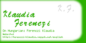 klaudia ferenczi business card